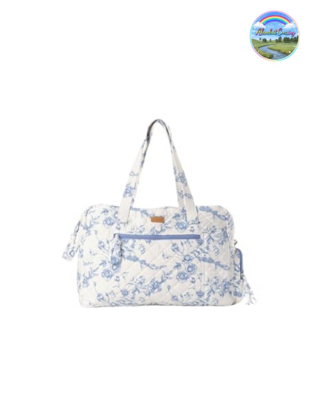 Quilted Weekender Bag Hospital Carry-All Cotton Travel Duffle